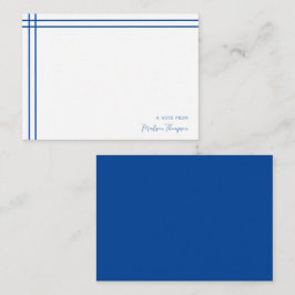 Einfaches Skript Navy Blue 2-seitige Doppelgrenze Mitteilungskarte