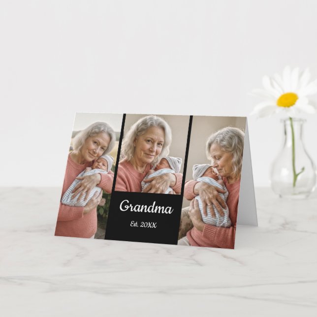Einfaches Skript Oma Jahr Est. 3 Foto Karte (Kleine Pflanze)