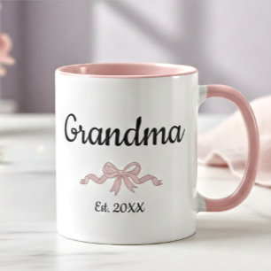 Einfaches Skript Rosa Mädchen Schleife Oma Gründun Tasse