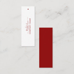 Einfaches Skript - Rote und weiße Geschenketikette Mini Visitenkarte