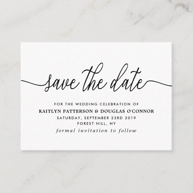 Einfaches Skript Save the Date Begleitkarte (Vorderseite)