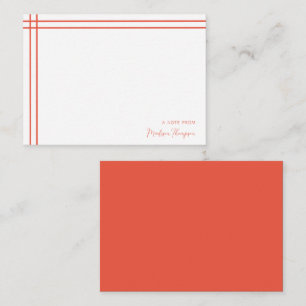 Einfaches Skript-Scarlet Orange 2 Seiten doppelter Mitteilungskarte
