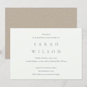 Einfaches Skript-Schwarz-weißes Brautparty laden Dankeskarte