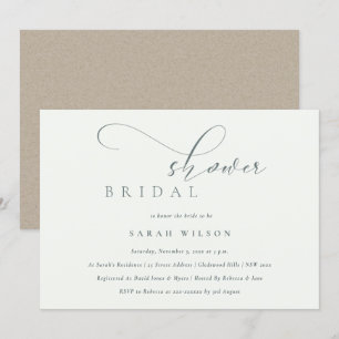 Einfaches Skript-Schwarz-weißes Brautparty laden Dankeskarte