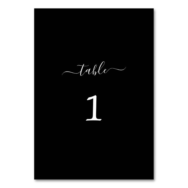 Einfaches Skript-Swash Danke Black Table Card (Vorderseite)