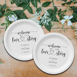 Einfaches Skript 'unsere Liebe Story' Hochzeit Pappteller