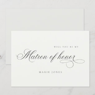 Einfaches Skript Werden Sie mein Matron der Ehrenk Dankeskarte