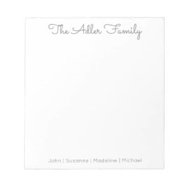 Einfaches Skriptgrau-Family-Notepad Notizblock