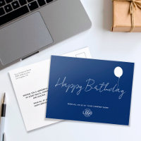 Einfaches Skriptlogo Navy Bue Business Geburtstag