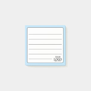 Einfaches Sky Blue Lined Logo Post-it Klebezettel