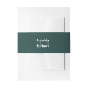 Einfaches Smaragdgrün Modern Minimalistisch Einladungsbanderole