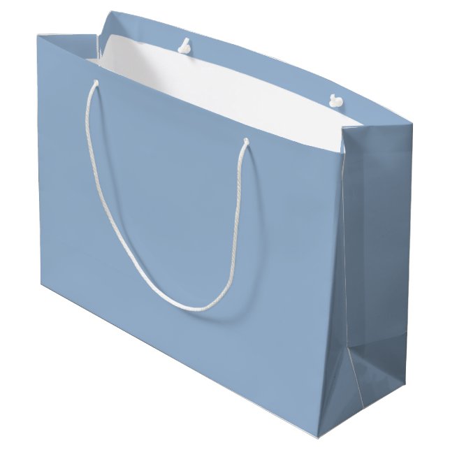 Einfaches Solid Color Baby Blue Große Geschenktüte (Rückseite Schrägansicht)
