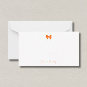 Einfaches Sonnenuntergangs-Orange-Chic-Schleifen-H Mitteilungskarte