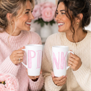 Einfaches Spaß Wasserfarbe Rosa Milchtasse
