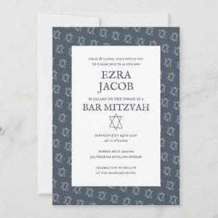 Einfaches Star von David Custom B'nai Bat Bar Mitz Einladung