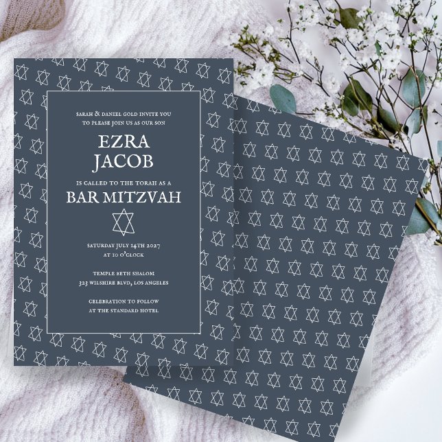 Einfaches Star von David Custom B'nai Bat Bar Mitz Einladung (Simple Star of David Custom B'nai Bat Bar Mitzvah Invitation
)