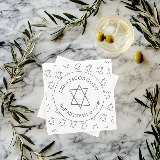 Einfaches Star von David Custom B'nai Bat Bar Mitz Serviette (Simple Star of David Custom B'nai Bat Bar Mitzvah Napkins
)