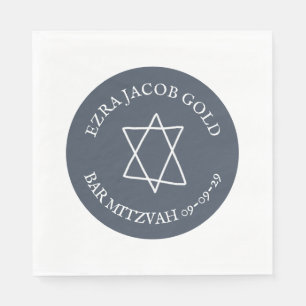 Einfaches Star von David Custom B'nai Bat Bar Mitz Serviette