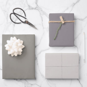 Einfaches Stein-Taupe-Timberwolf-Grau Schattierung Geschenkpapier Set