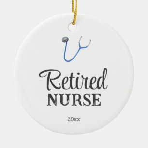 Einfaches Stethoskop pensionierte Krankenschwester Keramik Ornament