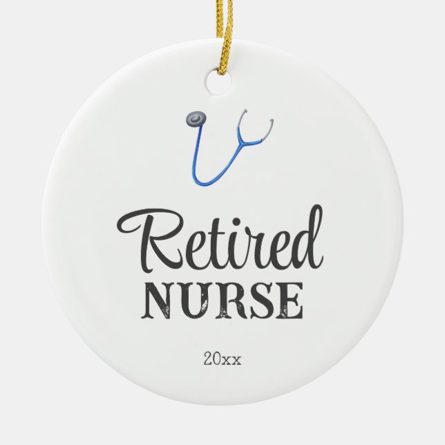 Einfaches Stethoskop pensionierte Krankenschwester Keramik Ornament (Vorne)