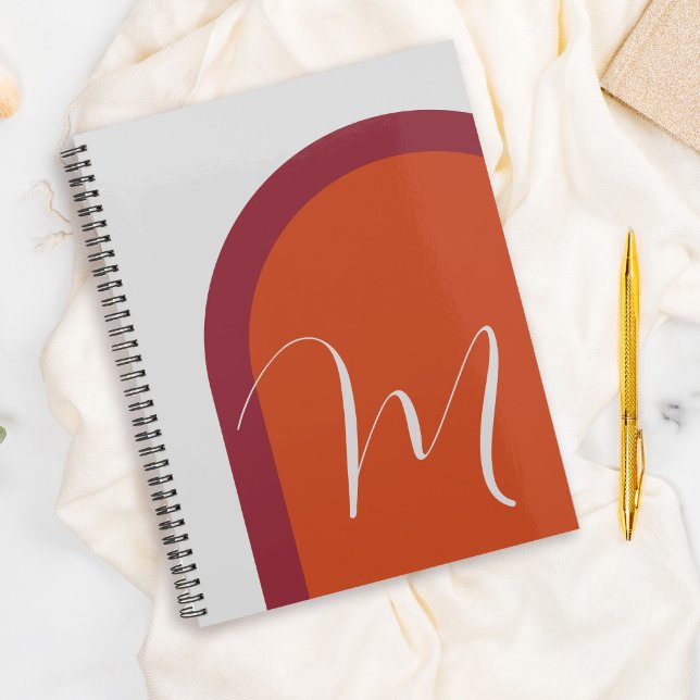 Einfaches stylisches Arch mit großer Monogram-Init Planer (Personalize this planner with your monogram initial.)