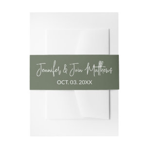 Einfaches stylisches Script Huntergreen Couple Einladungsbanderole