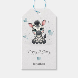 Einfaches süßes kleines Cartoon-Zebra Geschenkanhänger