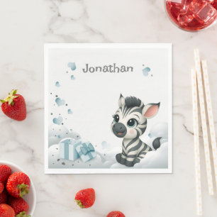 Einfaches süßes kleines Cartoon-Zebra Serviette