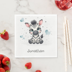 Einfaches süßes kleines Cartoon-Zebra Serviette