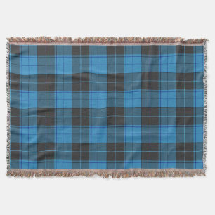 Einfaches Tartan-Muster in Dunkelblau Decke