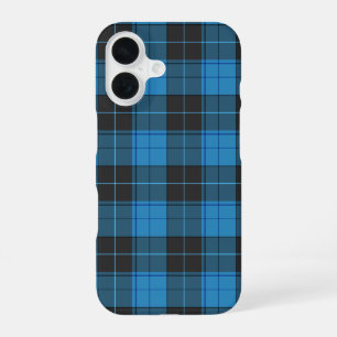 Einfaches Tartan-Muster in Dunkelblau iPhone 16 Hülle