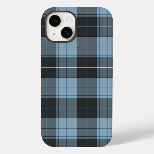 Einfaches Tartan-Muster in hellblau Case-Mate iPhone 14 Hülle (Rückseite)