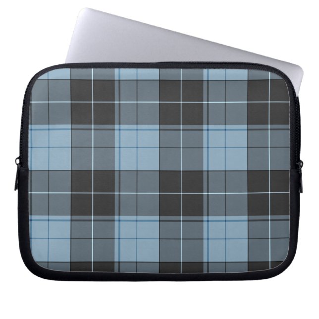 Einfaches Tartan-Muster in hellblau Laptopschutzhülle (Vorderseite)