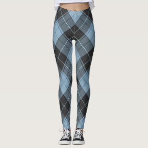 Einfaches Tartan-Muster in hellblau Leggings