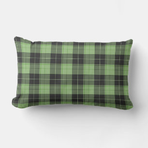 Einfaches Tartan-Muster in hellgrün Lendenkissen