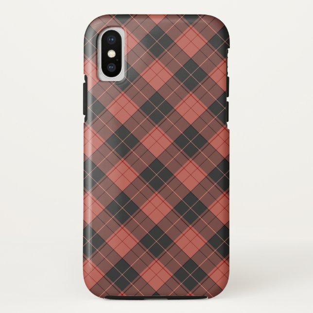 Einfaches Tartan-Muster in Rot Case-Mate iPhone Hülle (Rückseite)