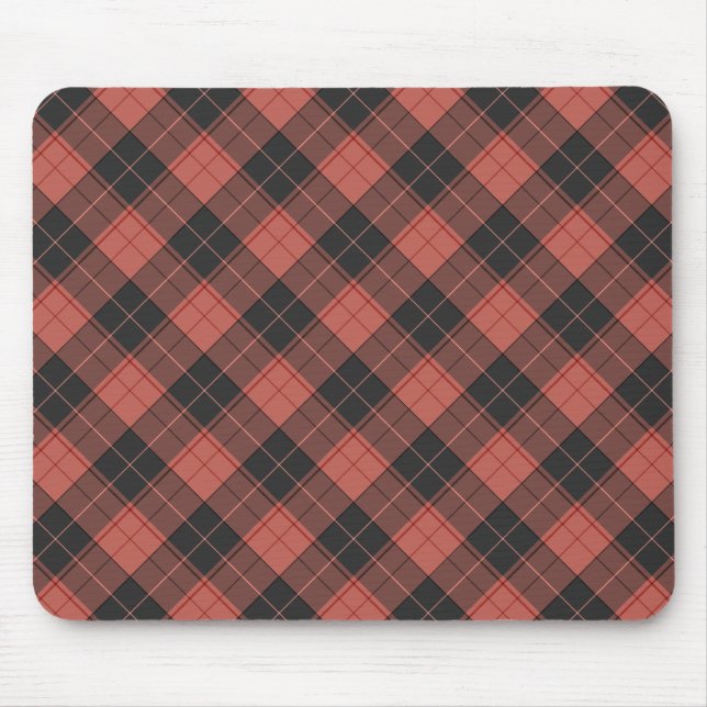 Einfaches Tartan-Muster in Rot Mousepad (Vorne)