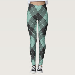 Einfaches Tartan-Muster in Türkis Leggings