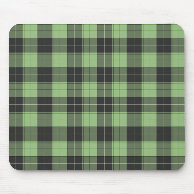 Einfaches Tartanmuster in Hellgrün Mousepad (Vorne)