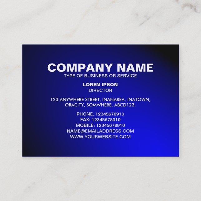 Einfaches Text 06 - Spotlit - Blau Visitenkarte (Vorderseite)