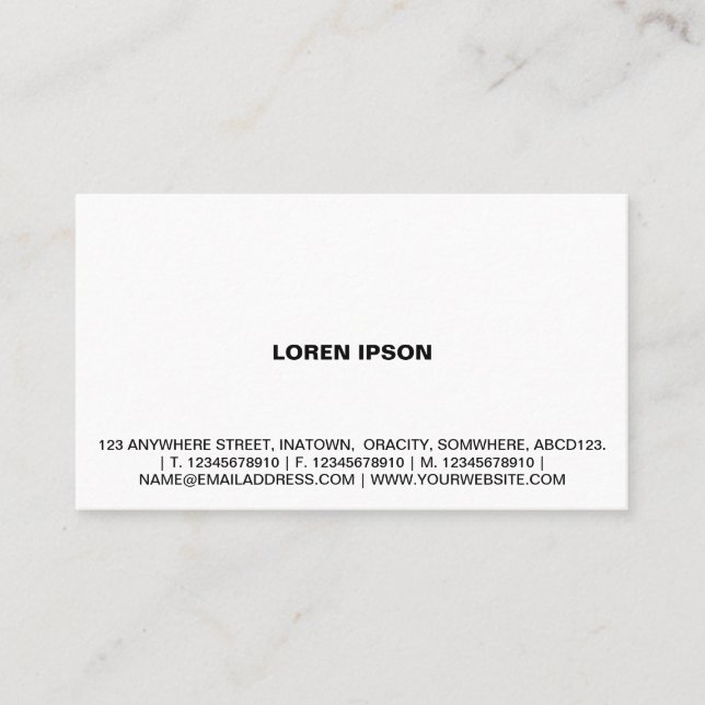 Einfaches Text 08 - Weiß Visitenkarte (Vorderseite)