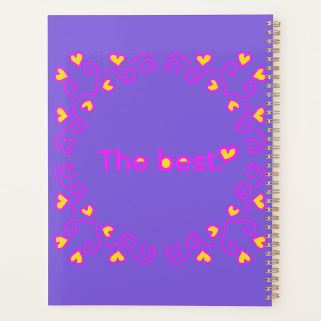 Einfaches "the best" Geschenk Planer (Rückseite)