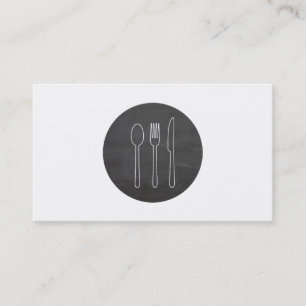 Einfaches Tischbesteck-Logo für Catering-Geschäft, Visitenkarte