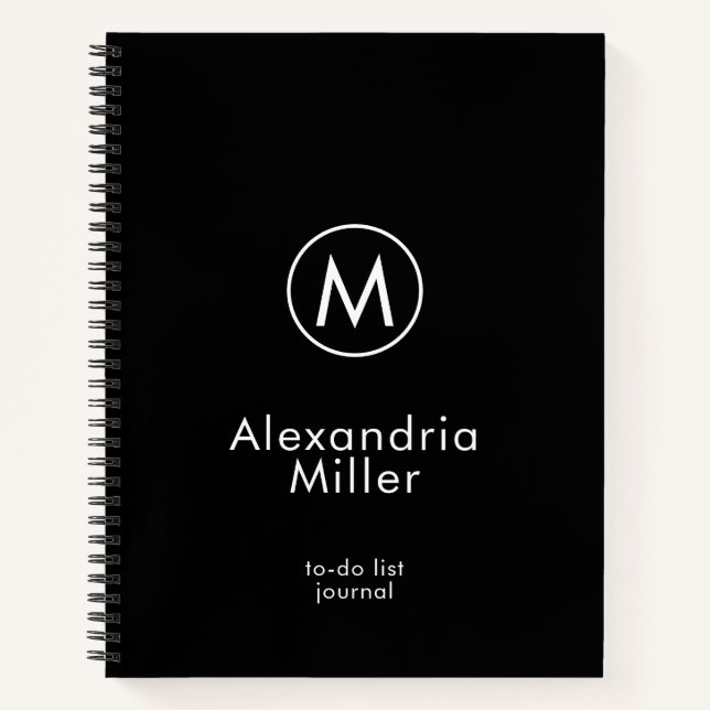 Einfaches To-Do-List-Journal für Monogramme Notizbuch (Vorderseite)