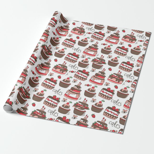 Einfaches Tortenmuster Geschenkpapier (Ungerollt)