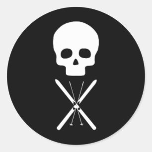 Einfaches Totenkopf-Design Clic Look für Skilangla Runder Aufkleber