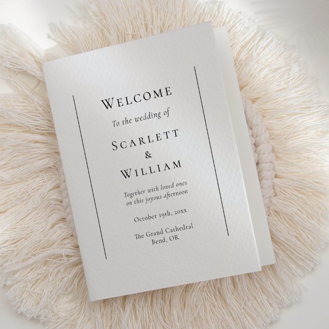 Einfaches traditionelles Minimal-Hochzeitsprogramm Programm (Von Creator hochgeladen)