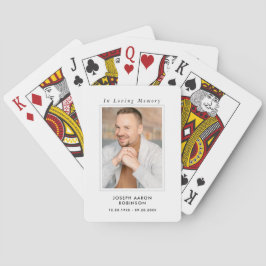 Einfaches Trauerfoto-Mitgefühl-Andenken Spielkarten