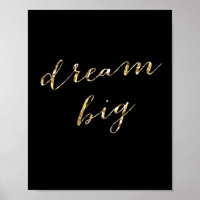 Einfaches Traum Big Black and Gold Foil Poster 8x1 (Vorne)